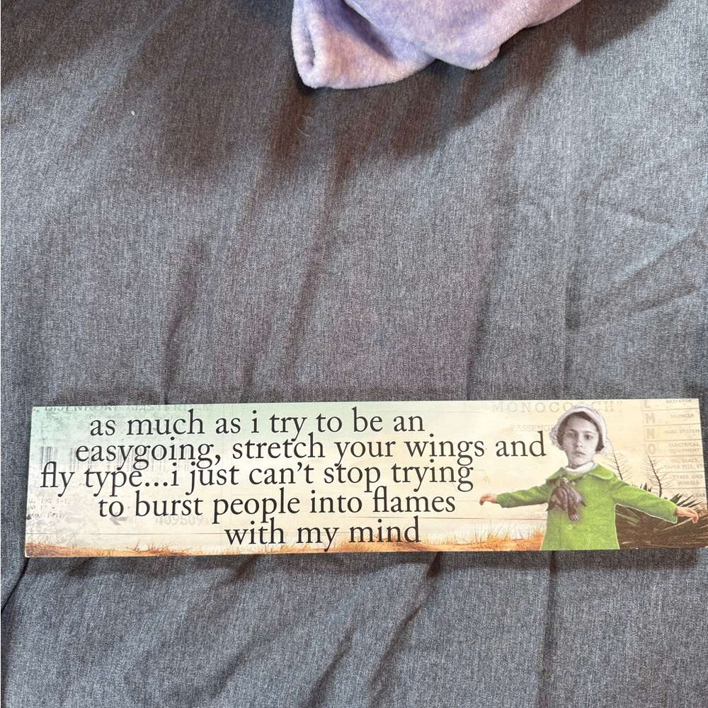 Whimsical Quote Wall Plaque — Green Accent